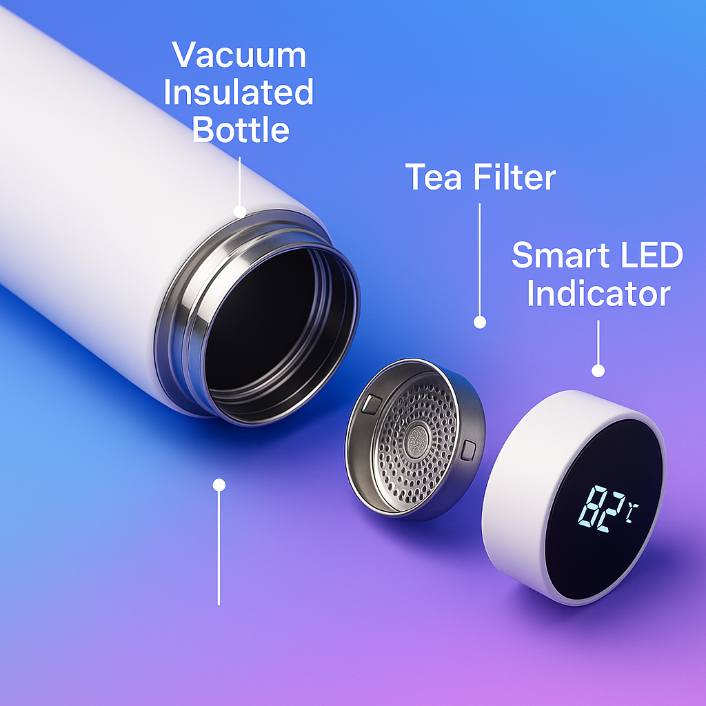 Smart Thermos Bottle with LED Temperature Display